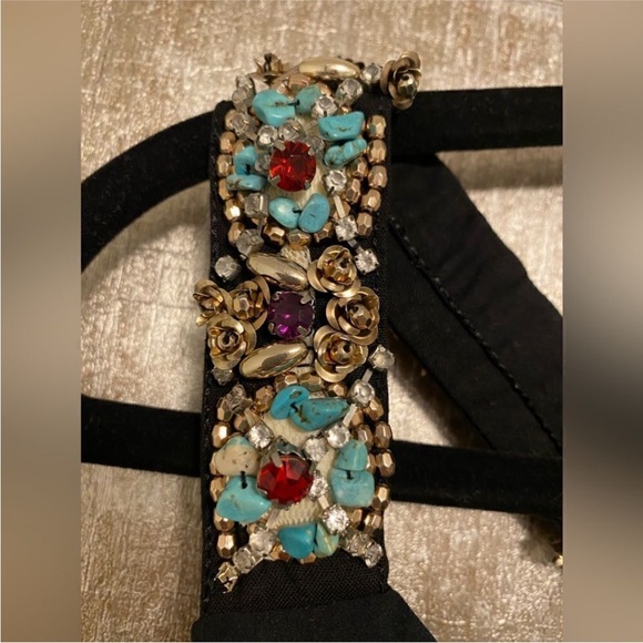 Maria Cher Elegant Black  gemstone embellished Jumpsuit, M - Picture 4 of 12